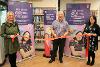 An image from the opening of BIPC Local at Cockerton Library showing three people cutting a ribbon.
